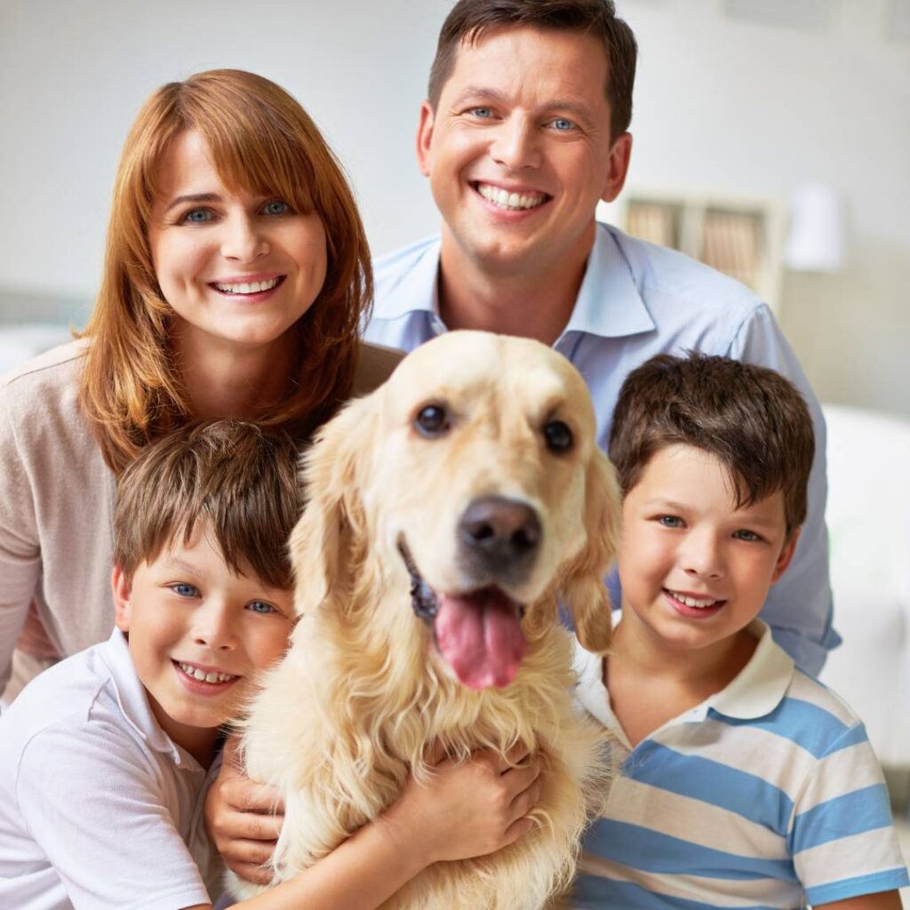 Family with their dog